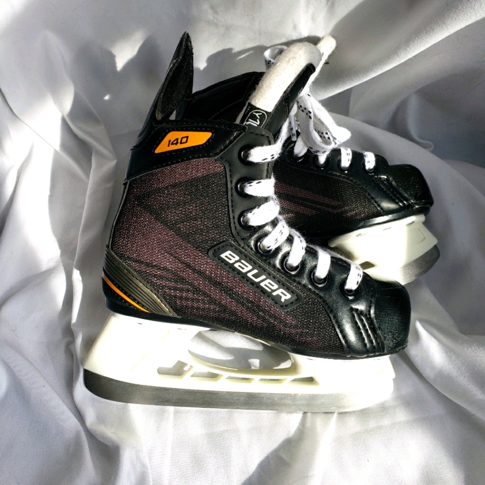 Bauer Kids Black and White Ice Skates